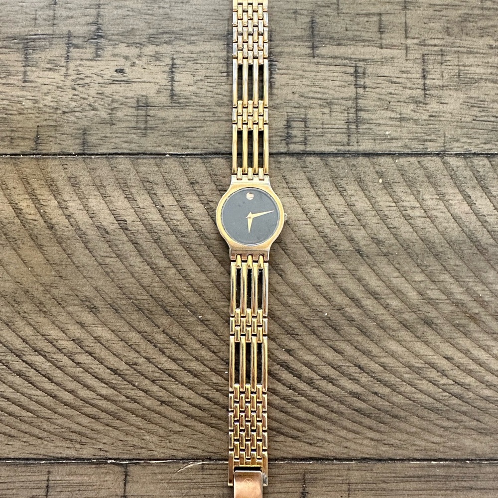 Movado Gold and Black Women's Watch